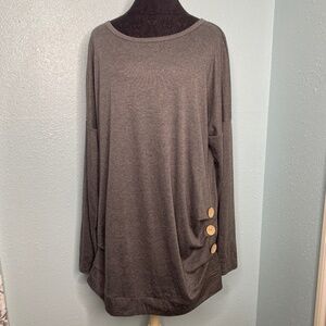 Yincro Plus Size Grey Tunic